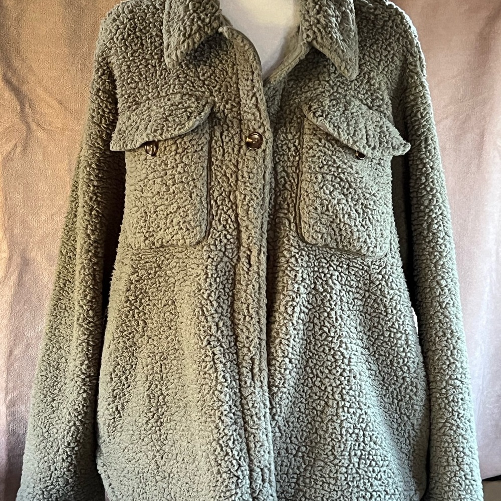 Free Country Olive Teddy Jacket